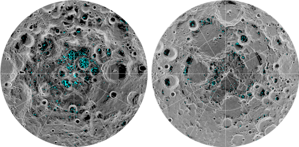 Nasa обнаружило ледники на поверхности Луны