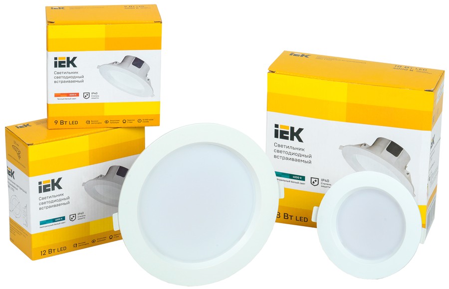 IEK Lighting представляет светодиодные даунлайты ДВО 1701-1704 IEK® со встроенным драйвером